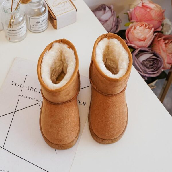 Cizme tip UGG, imblanite, scurte, Camel - imagine 4