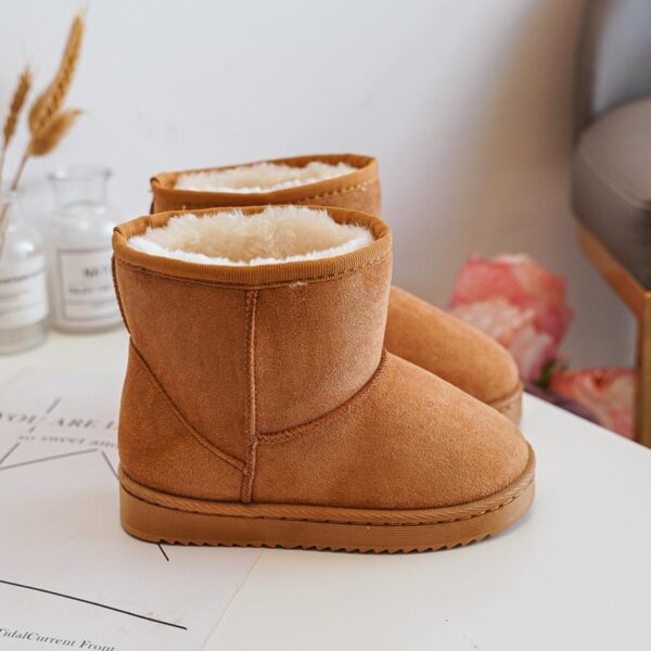 Cizme tip UGG, imblanite, scurte, Camel - imagine 5
