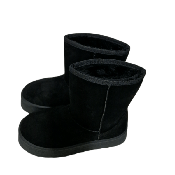 Cizme imblanite inalte, piele ecologica, Negru - imagine 5