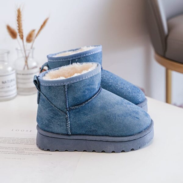 Cizme de zapada fete cu design denim - imagine 2