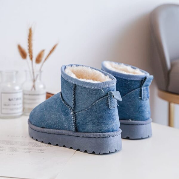 Cizme de zapada fete cu design denim - imagine 5
