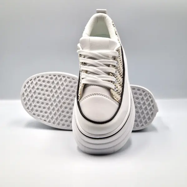 Tenisi dama cu platforma low-top, Alb - imagine 7
