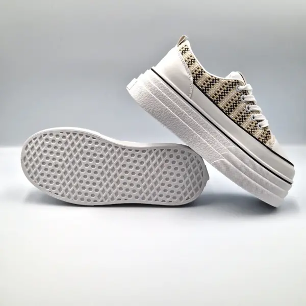 Tenisi dama cu platforma low-top, Alb - imagine 9