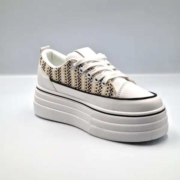 Tenisi dama cu platforma low-top, Alb - imagine 4