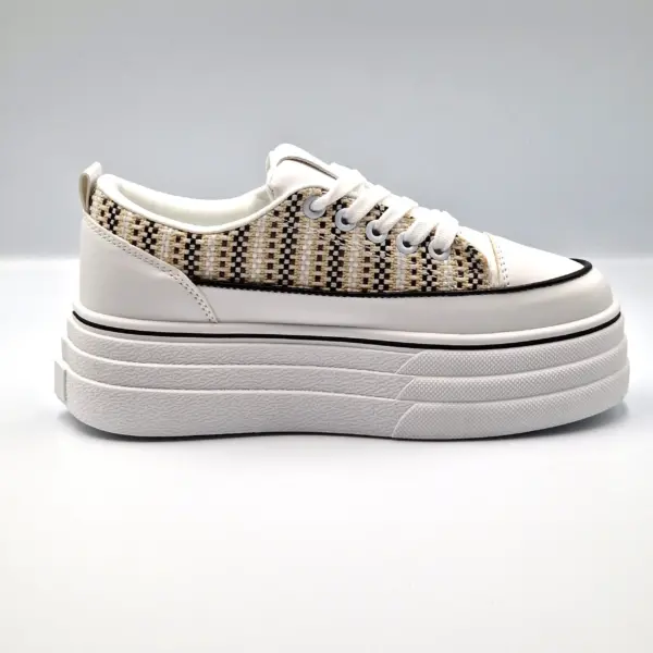 Tenisi dama cu platforma low-top, Alb - imagine 2
