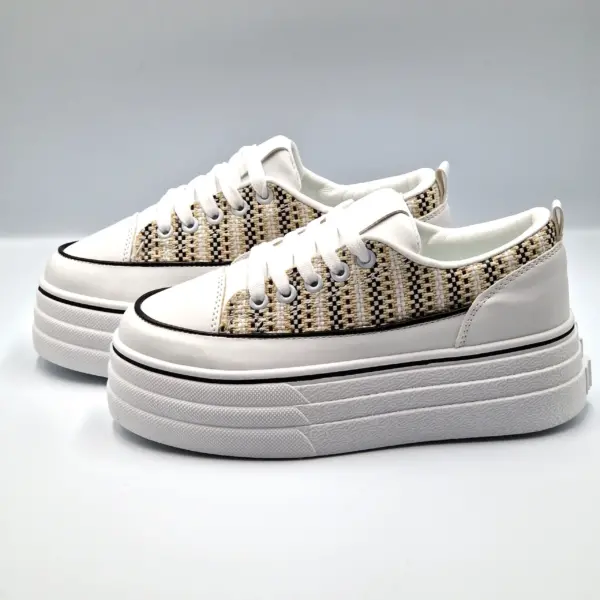 Tenisi dama cu platforma low-top, Alb - imagine 5