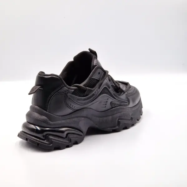 Sneakers dama cu platforma cu insertii de plasa, Negru - imagine 6