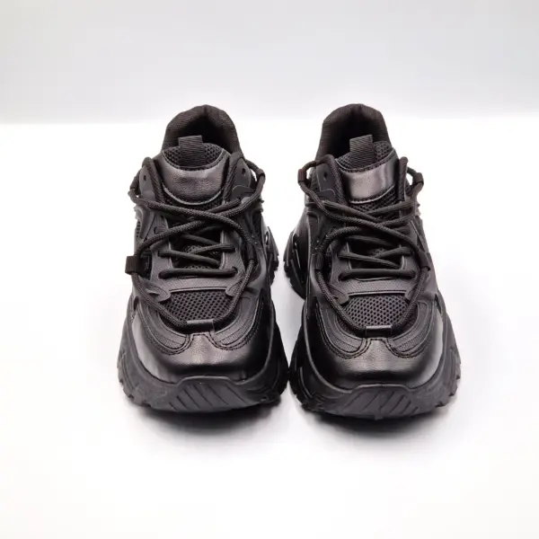 Sneakers dama cu platforma cu insertii de plasa, Negru - imagine 9