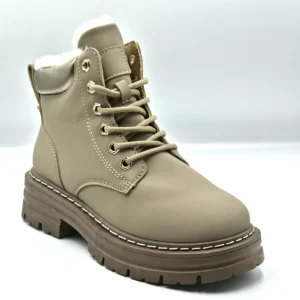 Ghete dama imblanite din piele ecologica, Kaki