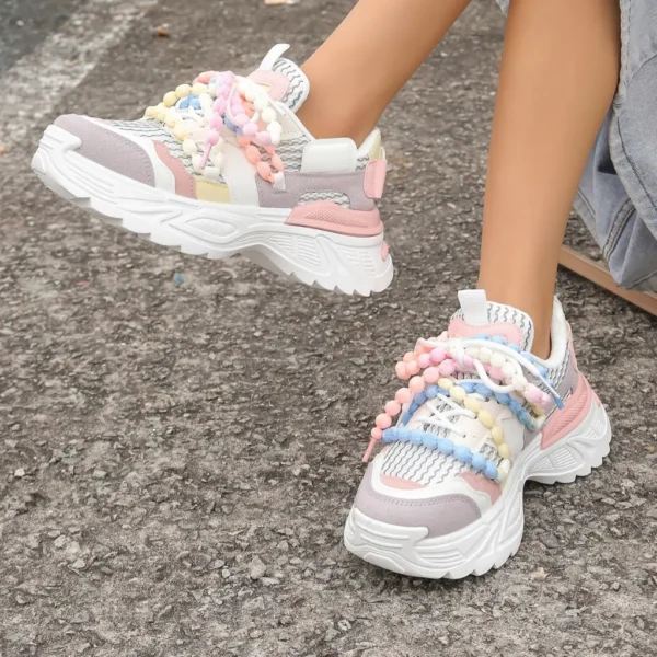 Sneakers dama chunky, stil streetwear, Multicolor - imagine 2