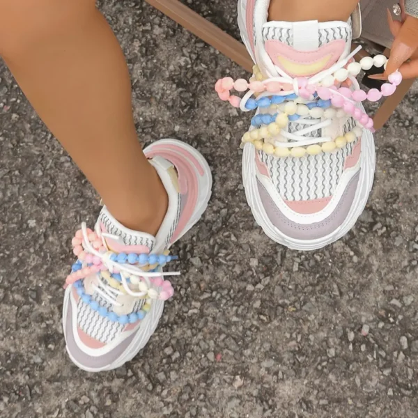 Sneakers dama chunky, stil streetwear, Multicolor - imagine 3