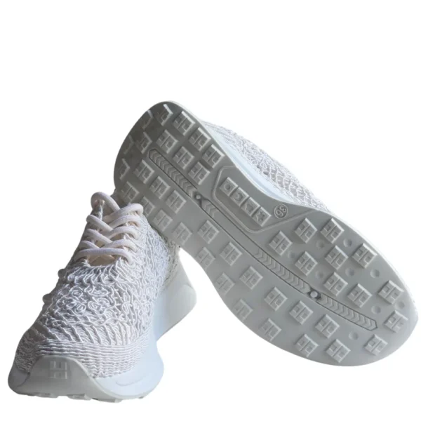 Sneakers cu dantela si perle decorative, Bej - imagine 11