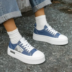 Tenisi dama denim albastru, cu platforma Alniro Store 2025-11-06 tenisi_dama_denim